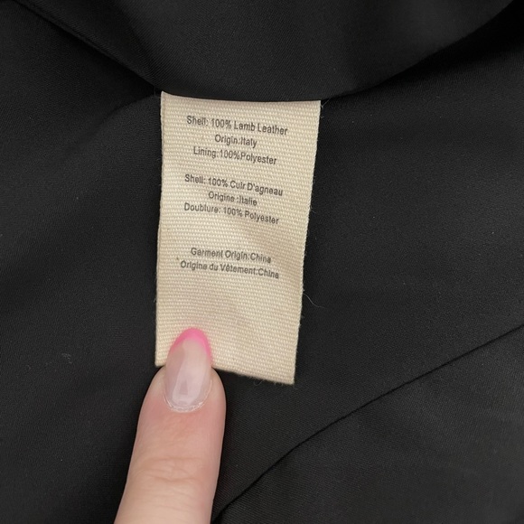 L’AGENCE 🖤 Black Lambskin Leather Cropped Blazer - Size 6 - Picture 6 of 11